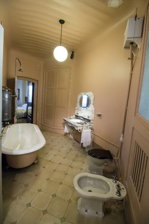 BARCELONA, SPAIN - 23rd MAY, 2015: Interior details of the famous Casa La Pedrera, from modernism architect Antoni Gaudi located in Barcelona, Spain.のeditorial素材