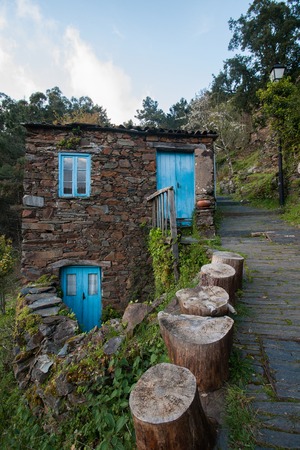 Typical schist homes located in the region of Lousa, Portugal.の写真素材