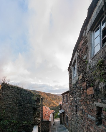 Typical schist homes located in the region of Lousa, Portugal.の写真素材