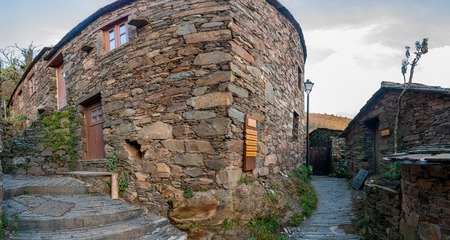 Typical schist homes located in the region of Lousa, Portugal.の写真素材