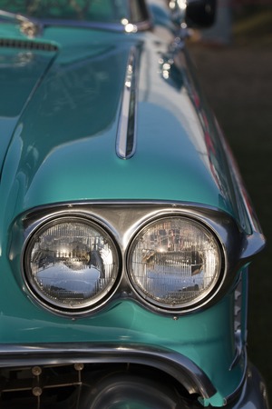 Close up view of a Classic car detail on a park.のeditorial素材