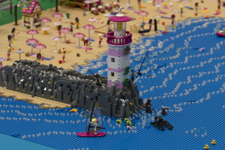 PORTIMAO, PORTUGAL -  28th August, 2016: 2nd Portimao Arena Fun Brick, a fun Lego exhibition where people can show their collections, play and buy Lego merchandise.のeditorial素材