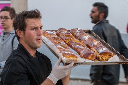 OLHAO, PORTUGAL - DECEMBER 2015: A special day where chef Filipe Martins from Kubidoce creates a...