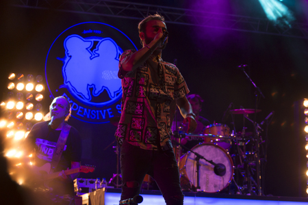 OLHAO, PORTUGAL - 10 AUGUST 2016: Expensive Soul music group on a Seafood festival.のeditorial素材