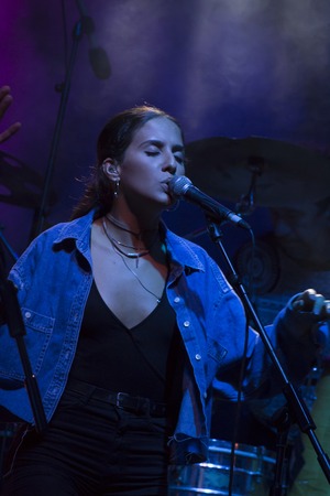 OLHAO, PORTUGAL - 10 AUGUST 2016: Expensive Soul music group on a Seafood festival.のeditorial素材