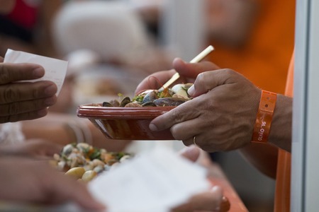 OLHAO, PORTUGAL - 11 AUGUST 2016: Famous annual seafood festival in south of the Algarve region.のeditorial素材