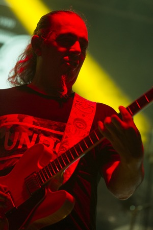 OLHAO, PORTUGAL - 10 AUGUST 2016: Expensive Soul music group on a Seafood festival.のeditorial素材