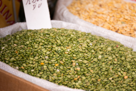 Bags of seeds in the market in Tangier, Morocco.の写真素材