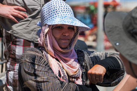 ASILAH, MOROCCO - JUNE 10, 2016: Portrait of a henna tattoo artist.のeditorial素材