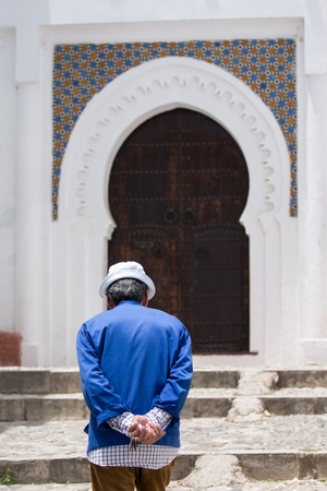View of typical architecture of doors in Tangier city.の写真素材