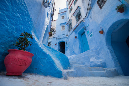 View of the blue city of Chefchaouen located in Morocco, Africa.のeditorial素材