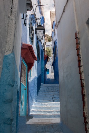 View of the blue city of Chefchaouen located in Morocco, Africa.