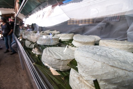 Goat cheese in the market in Tetouan, Morocco.の写真素材