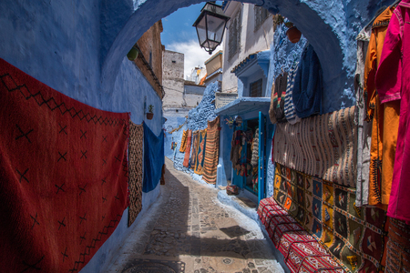 View of the blue city of Chefchaouen located in Morocco, Africa.のeditorial素材