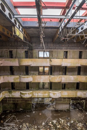 Decaying interior view of a famous hotel in Sao Miguel island, Azores.の写真素材