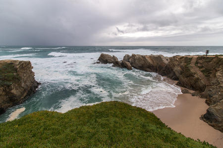 Landscape view of Porto Covo rough coastline sea.の写真素材