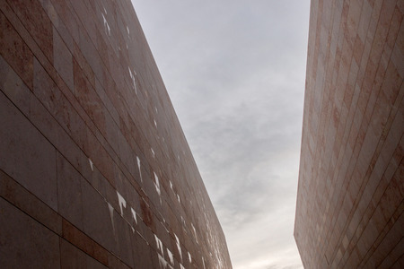 View of the beautiful and modern Art Center of Sines, Portugal.のeditorial素材
