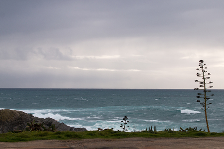 Landscape view of Porto Covo rough coastline sea.の写真素材
