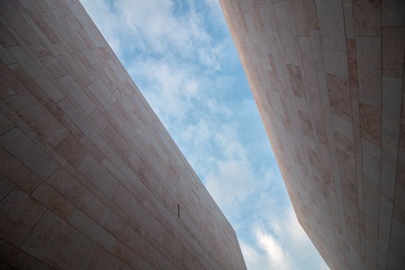 View of the beautiful and modern Art Center of Sines, Portugal.のeditorial素材