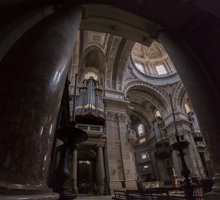 Inside view details of the National Palace of Mafra landmark, Portugal.のeditorial素材
