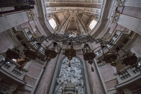 Inside view details of the National Palace of Mafra landmark, Portugal.のeditorial素材