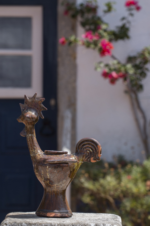 Close up view of a chicken rural porcelain object.の写真素材