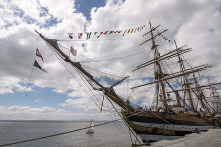 LISBON, PORTUGAL: 22nd july, 2016 - Tall Ships race is a  big nautical event where big majestic...