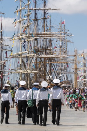 LISBON, PORTUGAL: 22nd july, 2016 - Tall Ships race is a  big nautical event where big majestic...