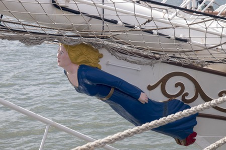 LISBON, PORTUGAL: 22nd july, 2016 - Tall Ships race is a  big nautical event where big majestic ships with sails are presented to the public for visitation.のeditorial素材