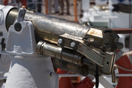 Close up view of details of machinery on a tall sail ship.の写真素材