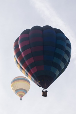 PONTE DE SOR, PORTUGAL: NOVEMBER 12th, 2016 - Ascension of hot air balloons on the 20th FIBAQ - International festival of hot air balloons in the Alentejo region, Portugal.のeditorial素材