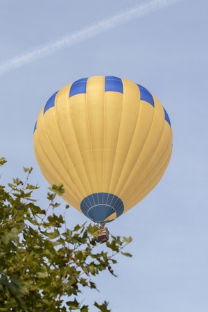 View of the ascension of colorful hot air balloons festival.の写真素材