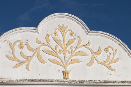 View of beautiful and typical detailed facades of Portuguese architecture.の写真素材