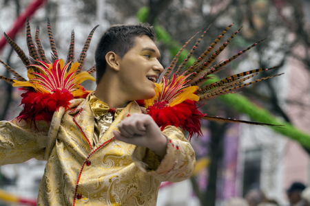 LOULE, PORTUGAL - FEB 2017: Colorful Carnival (Carnaval) Parade festival participants on Loule city, Portugal.のeditorial素材