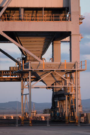 View of the several machinery and cranes of the Port of Sines, Portugal.