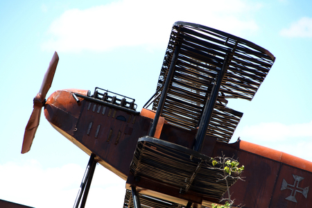 SAO BRAS DE ALPORTEL, PORTUGAL: 30th april, 2017 - First aerial crossing of the South Atlantic made by Gago Coutinho and Sacadura Cabral replica seaplane monument.のeditorial素材
