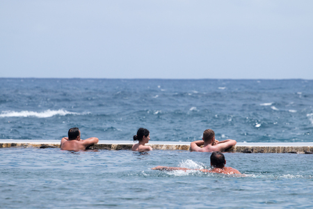 Porto Moniz natural volcanic water pools, located in Madeira island, Portugal.のeditorial素材
