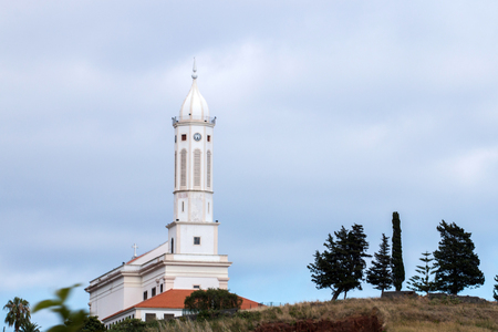 View of a modern Christian church in Madeira island.の写真素材