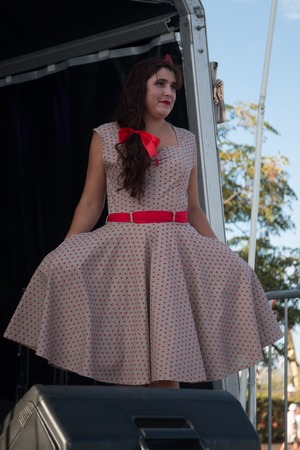 FARO, PORTUGAL, 26th August 2017: 6Âº American Cars Show Algarve Event where several vintage cars are in display and a mix of Americana related activities happen, including pinup shows, rockabilly concerts and sexy carwash.のeditorial素材