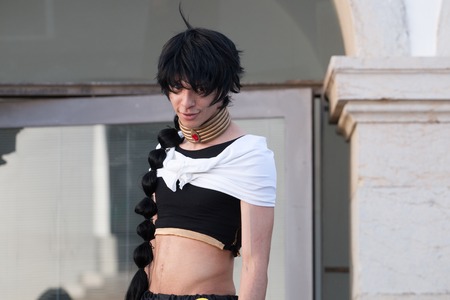 FARO, PORTUGAL - August 19, 2017: Cosplay fans in costume in the Manga & Comic Event.のeditorial素材