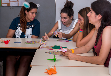 FARO, PORTUGAL - August 19, 2017: Anime themed workshop in the Manga & Comic Event.のeditorial素材