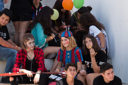 FARO, PORTUGAL - August 19, 2017: Cosplay fans in costume in the Manga & Comic Event.のeditorial素材