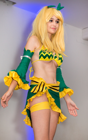 FARO, PORTUGAL - August 19, 2017: Cosplay show performer artist in the Manga & Comic Event.のeditorial素材