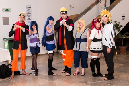 FARO, PORTUGAL - August 19, 2017: Cosplay fans in costume in the Manga & Comic Event.のeditorial素材