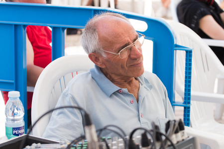 FARO, PORTUGAL - August 19, 2017: Stage man operator in the Manga & Comic Event.のeditorial素材