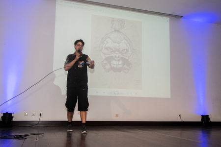 FARO, PORTUGAL - August 19, 2017: Cosplay show presenter in the Manga & Comic Event.のeditorial素材