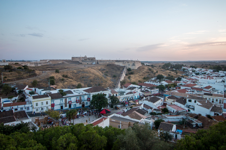 Landscape view of the village of Castro Marim, where a medieval event is happening.のeditorial素材