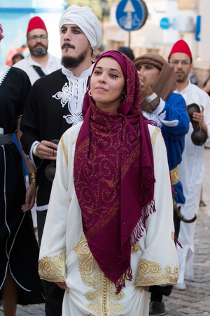 SILVES, PORTUGAL - August 13th, 2017 : Medieval costume characters in Medieval fair event.のeditorial素材