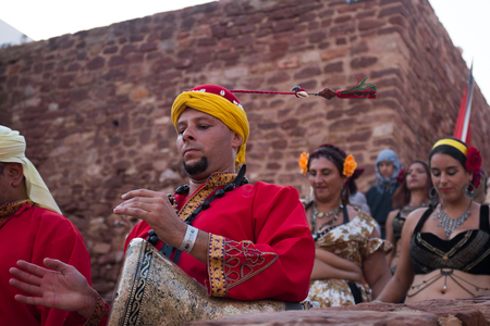 SILVES, PORTUGAL - August 13th, 2017 : Medieval costume characters in Medieval fair event.のeditorial素材