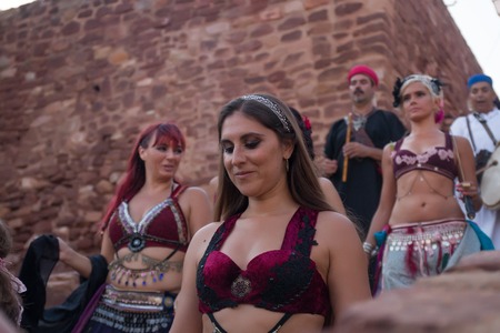 SILVES, PORTUGAL - August 13th, 2017 : Medieval costume characters in Medieval fair event.のeditorial素材